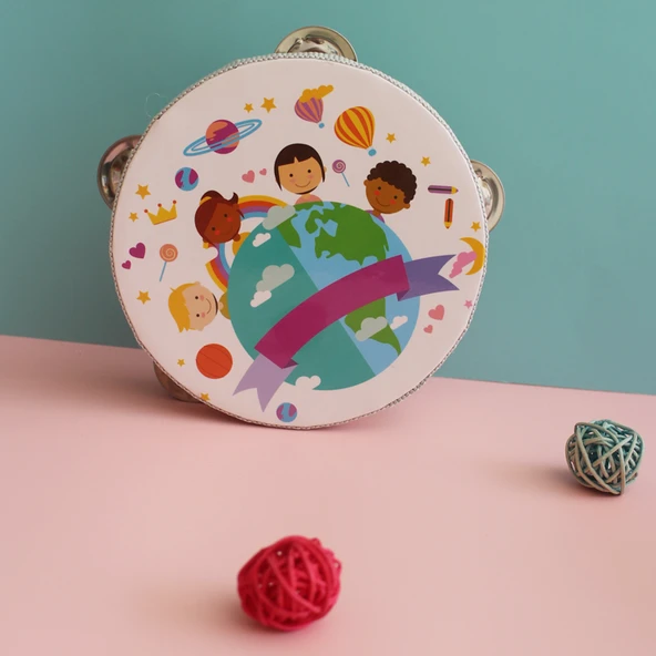 Orff Perküsyon Defi - 15cm - İyi Arkadaş Desenli