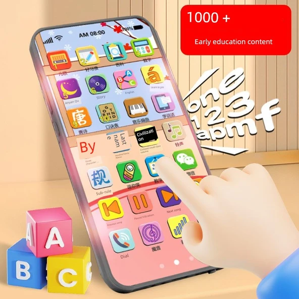 Bebek Çocuk Telefon Oyuncağı - 28 Tuşlu Pembe Tavşan (Temel)