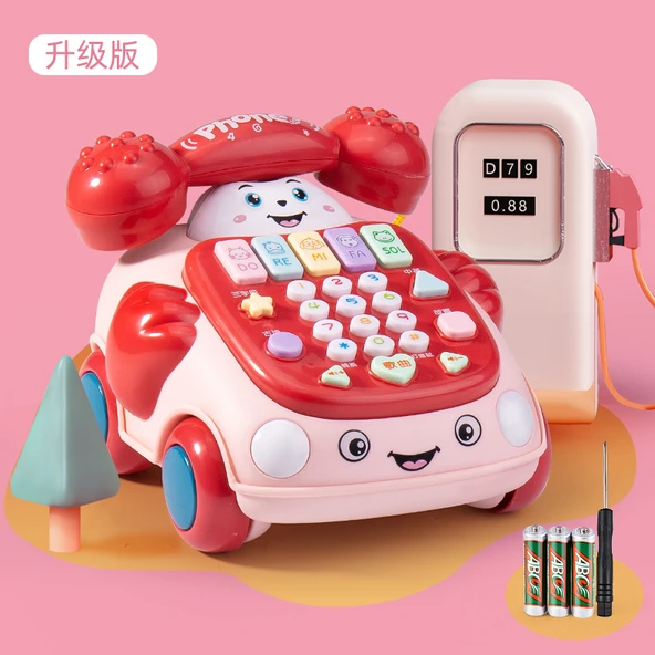 Pilli Orta Boy Müzikli Telefon - Pudra