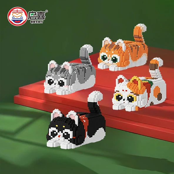 DIY Kedi Peçete Kutusu Yapım Blokları Oyuncak - Hello Kitty Peçete Kutusu + Blok Çekiç - Resim 10