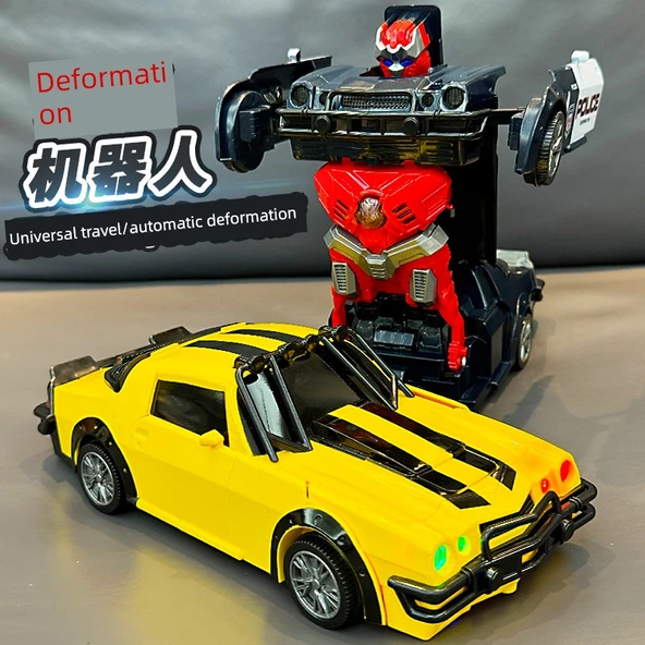 Çocuk Elektrikli Dönüşen Araba Robot Oyuncak - 2083 Otomatik Dönüşen Eşek Arısı [Pilli Versiyon] - 2