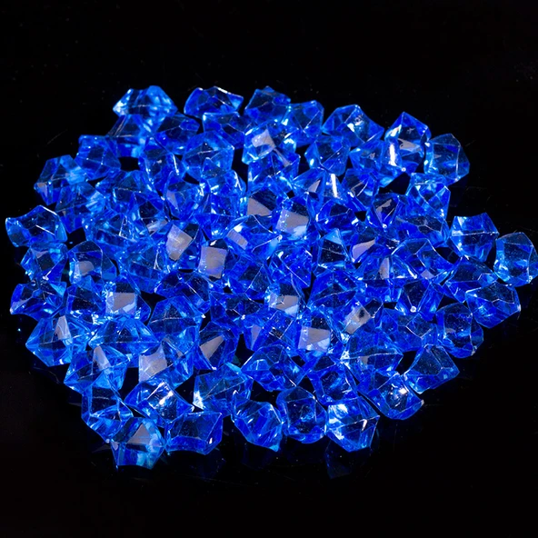 DIY El Sanatları için Renkli Taş Boncuk - Mavi Büyük Boy 25mm * 18MM (150 Adet)