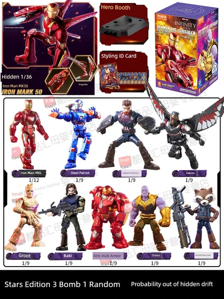 Marvel Avengers Iron Man Model Yapı Taşları - Rastgele 1 Adet (Gizli Karakter Olasılıklı) - 1