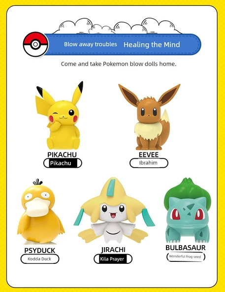 Pokemon Kira Qi + Kodda Duck Üfleme Sensörlü 3. Kademe Parlaklık Figür - 9