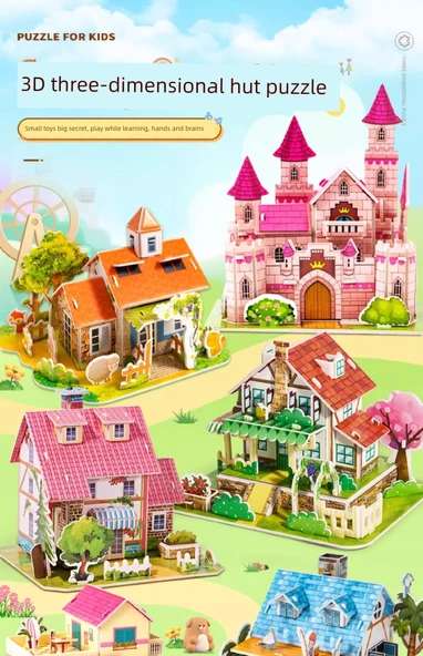 3D DIY Karton Ev Puzzle - Ay Kale - 8