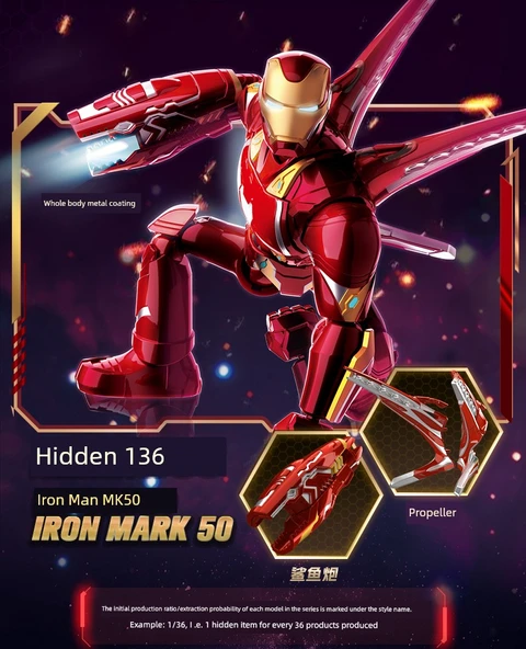 Marvel Avengers Iron Man Model Yapı Taşları - Rastgele 1 Adet (Gizli Karakter Olasılıklı) - 9