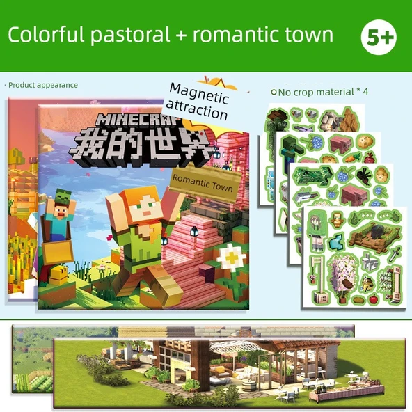 Manyetik Sessiz Kitap - Renkli Kır, Romantik Şehir 2'li Paket