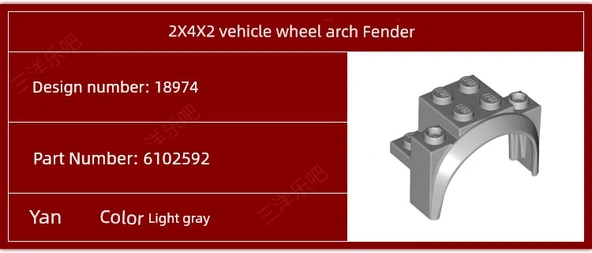 LEGO Araç Tekerlek Yuvası Çamurluk 2x4x2 Parçaları - 18974-6102586 Kırmızı - 6