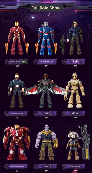 Marvel Avengers Iron Man Model Yapı Taşları - Rastgele 1 Adet (Gizli Karakter Olasılıklı) - 8
