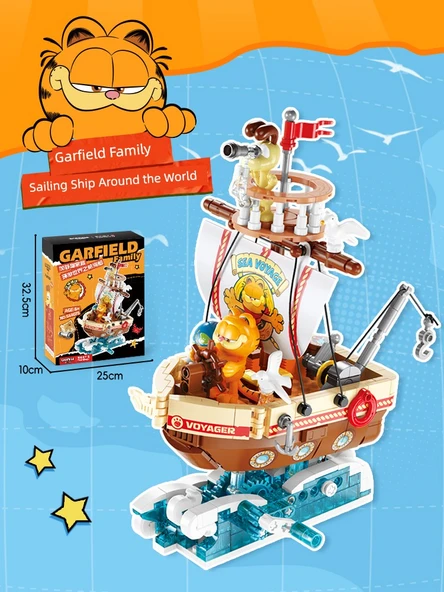 Garfield Dünya Turu Yelkenli Gemi Yapı Seti - 466 Parça - 1
