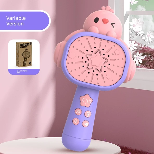 Çocuk Karaoke Mikrofon Oyuncak - Mor Temel Versiyon (Değişken Ses)