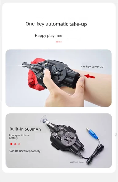 Örümcek Adam Fırlatıcı Oyuncak - Siyah ve Mavi - Resim 10