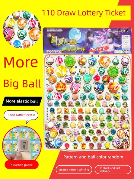 Nezha Sihirli Çocuk Dragon Topu Elastik Top Oyuncak - Renkli Elastik Top 110 Çekiliş Biletli