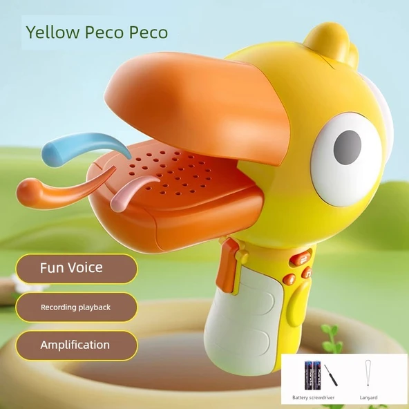 Kyorochan Ses Değiştirici - Sarı Peco Peco Pilli ve Askılı