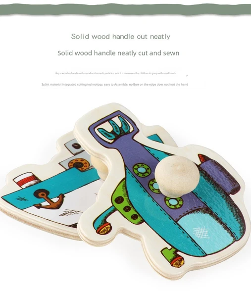 Montessori Ahşap Büyük Harfler El Kavramalı Puzzle - 11
