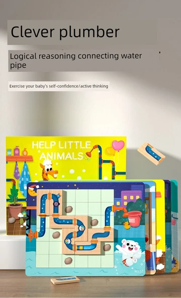 Su Borusu Hayvan Banyo Oyunu - 30 Soru Kartı Blok Versiyonu - Resim 8