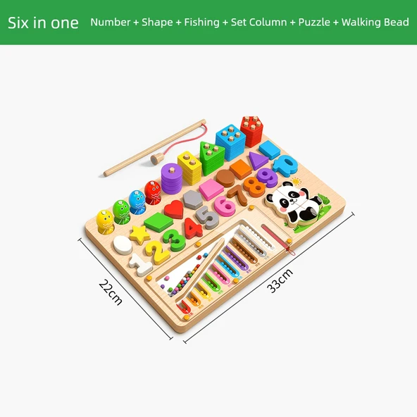Montessori Akıllı Ahşap Puzzle Oyuncak - Temel Montessori Akıllı Tahta