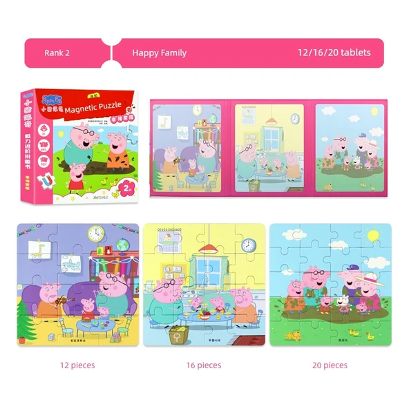 Peppa Pig Manyetik Puzzle - Mutlu Aile