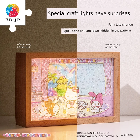 3D Sanrio Uyuyan Yıldız Işık Boyama Puzzle - 160 Parça - 3