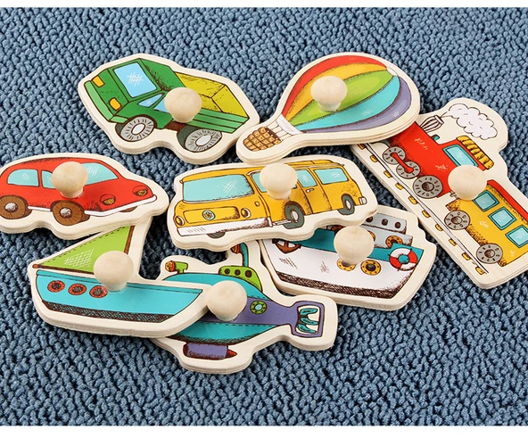 Montessori Ahşap Büyük Harfler El Kavramalı Puzzle - 10