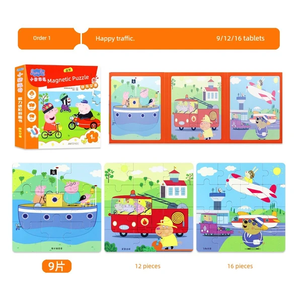 Peppa Pig Manyetik Puzzle - Mutlu Trafik