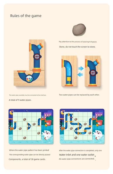 Su Borusu Hayvan Banyo Oyunu - 30 Soru Kartı Blok Versiyonu - Resim 10