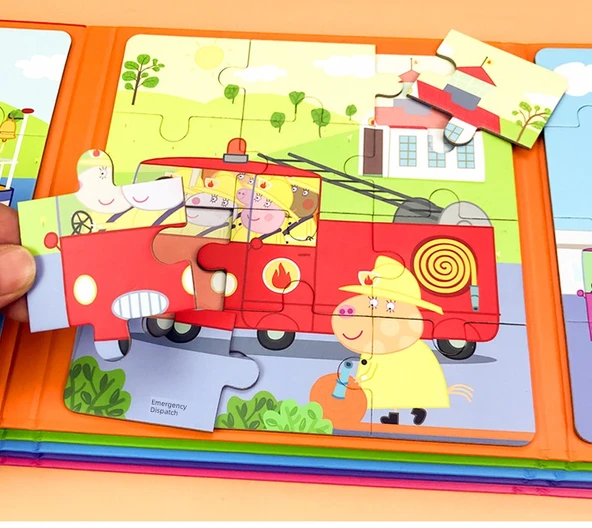 Peppa Pig Manyetik Puzzle - Mutlu Trafik - 10