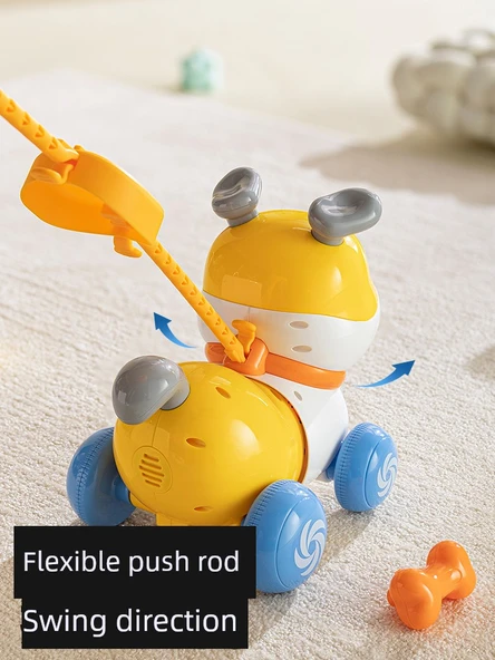 Çocuklar İçin Konuşan Müzikli Köpek Oyuncak - İtmeli/Çekmeli Şarjlı Model - Resim 5