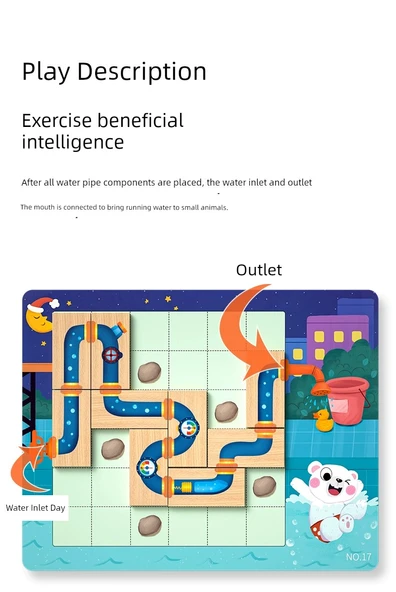 Su Borusu Hayvan Banyo Oyunu - 30 Soru Kartı Blok Versiyonu - Resim 9