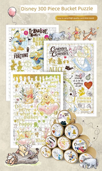 Disney Prenses Kötü Karakterler Silindir Puzzle - 300 Parça - 8