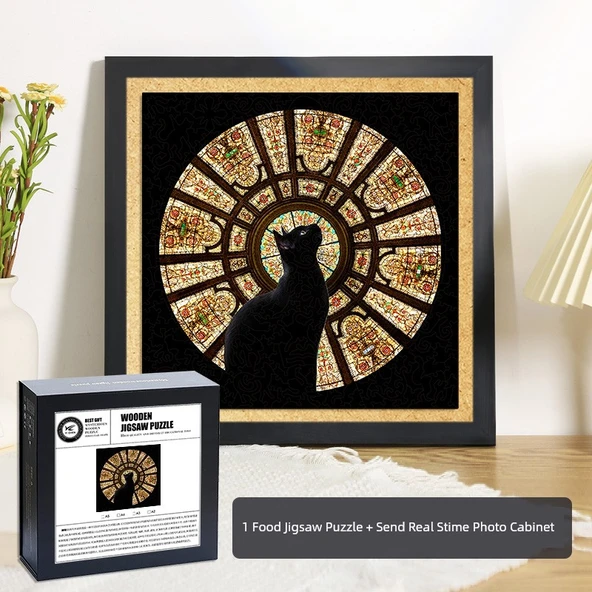 Katedral Kedi Ahşap Puzzle - A4 Boyutlu Çerçeveli - 242 Parça