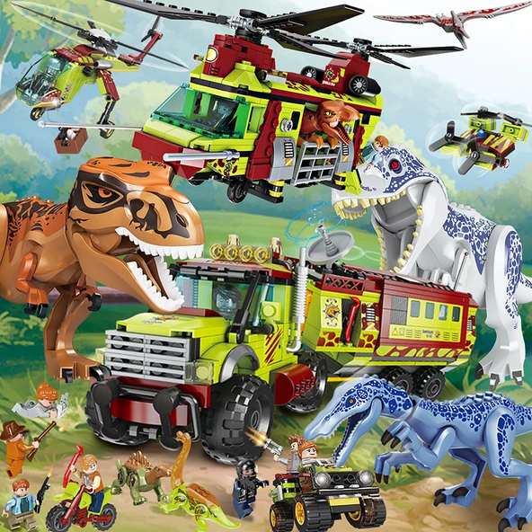 Jurassic Dinozor Yapı Blokları - T-Rex vs T-Rex, 842 Parça - 2