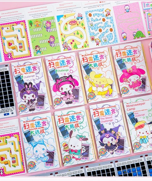 Sanrio Labirent Kazıma Boyama Kağıdı - Rastgele 6 Kabi Bala Kazıma (10 Kat + Gizli) - 9