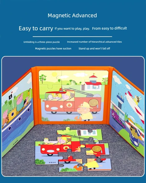 Peppa Pig Manyetik Puzzle - Eğlence Parkı (16/20/25 Parça) - 9