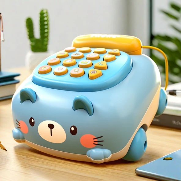 Çocuk Müzikli Telefon Araba - Meng Panda - Çok Modlu - Dağıtımlı Batarya - 2