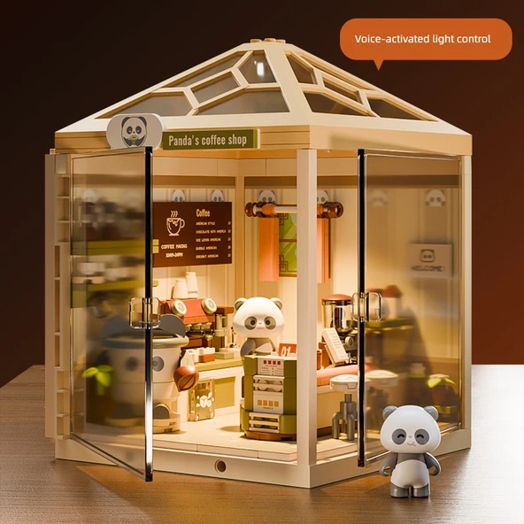 Ses Kontrollü Işıklı Panda Cafe Yapı Blokları 264 Parça - 3