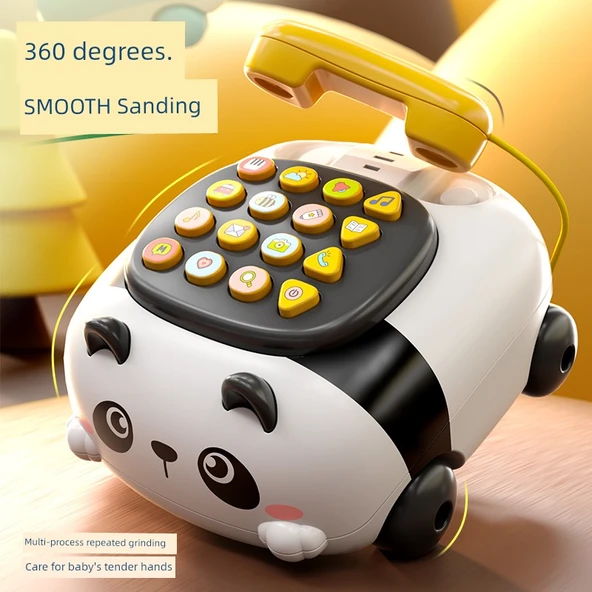 Çocuk Müzikli Telefon Araba - Meng Panda - Çok Modlu - Dağıtımlı Batarya - 6
