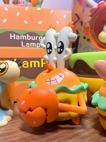Sünger Bob Hamburger Serisi Sürpriz Kutusu - 6 Adet Yengeç Burger Figür - 12