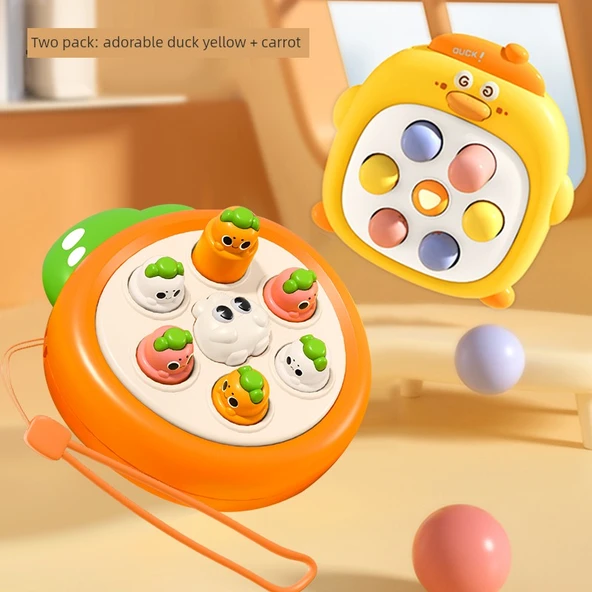 Mini Köstebek Vurma Oyunu - İki Adet (Havuç + Müzikli Ördek)