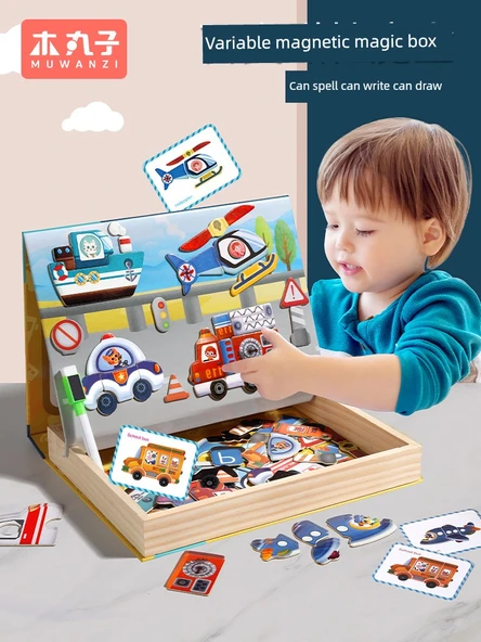 Manyetik Ahşap Yapboz - Çocuk Kıyafetleri (10 Sahne) - 2