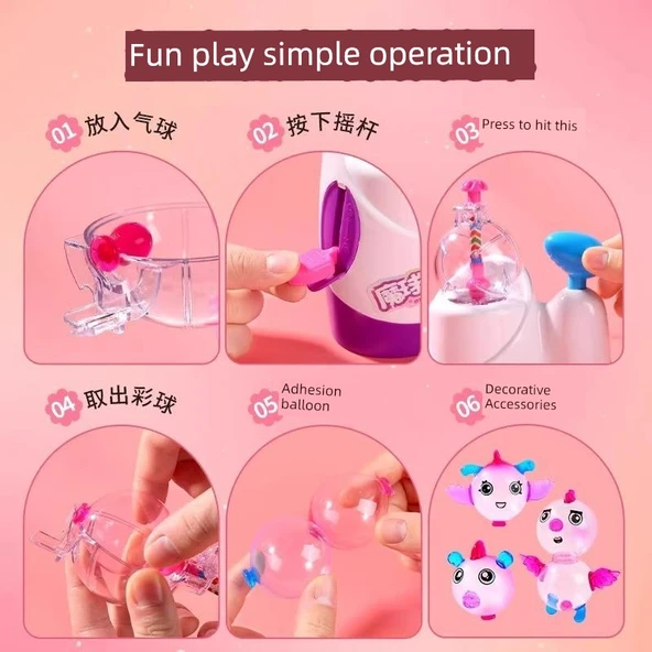 Sihirli Top Yapışkan Balon Kendin Yap Seti - Temel Set (Makine + 36 Balon + 42 Aksesuar) - 5