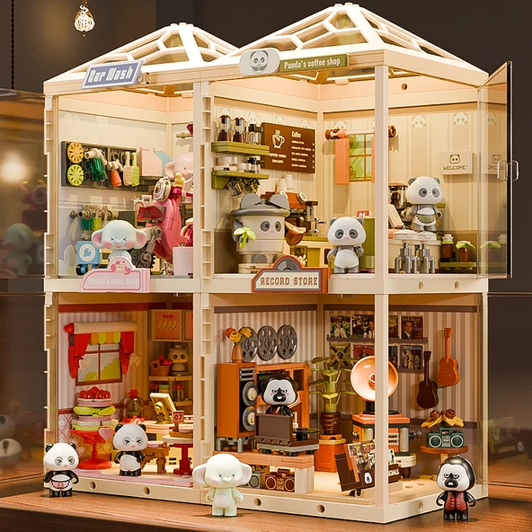 Ses Kontrollü Işıklı Panda Cafe Yapı Blokları 264 Parça - 2