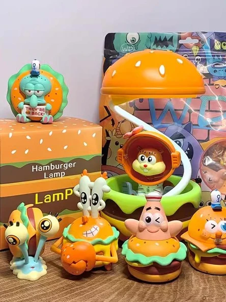Sünger Bob Hamburger Serisi Sürpriz Kutusu - 6 Adet Yengeç Burger Figür - 2