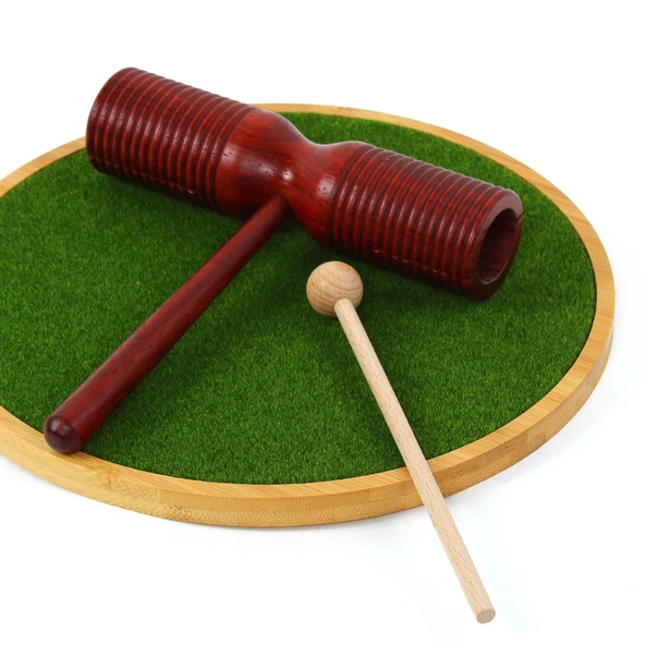 Orff Perküsyon Enstrümanı - Sekoya Büyük Boy Oluklu Çift Halka Silindir 5x20cm