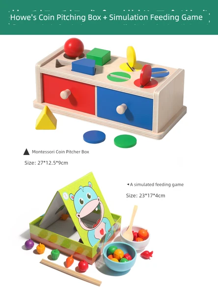 Montessori Oyuncak - Para Atma Kutusu ve Besleme Oyunu - 1
