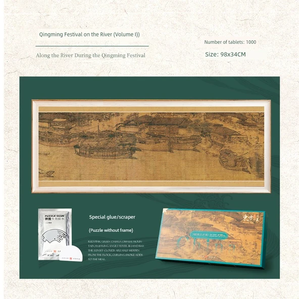 Qingming Riverside I. Cilt 1000 Parça Puzzle (98x34 cm)