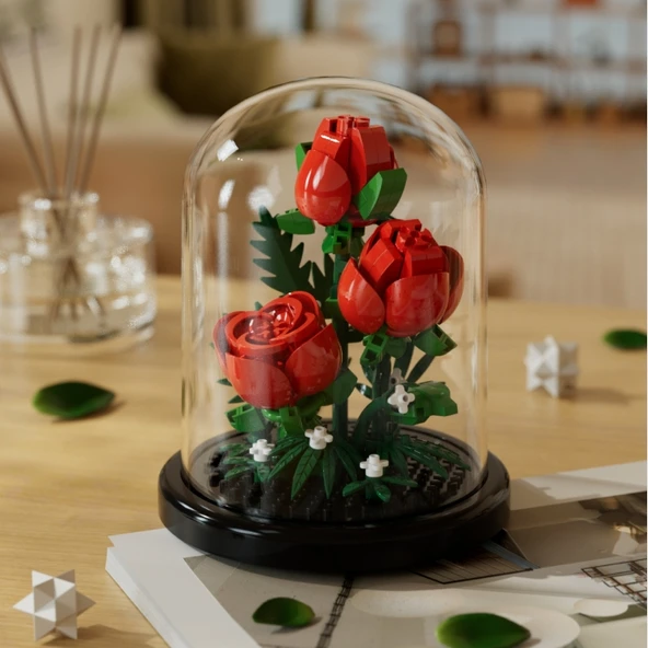 Çiçek Saksısı Yapı Blokları Buket Puzzle - Çiçek Dili Renkli Seri-Zambak Çiçeği♥Tozluk - 8