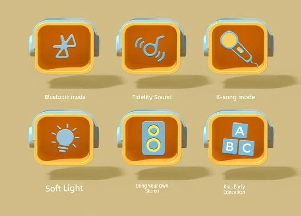 Çocuk Kablosuz Bluetooth Karaoke Mikrofon Oyuncak - Clelan Meng Ördek - Resim 9