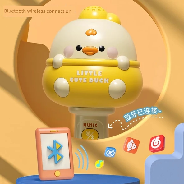 Çocuk Kablosuz Bluetooth Karaoke Mikrofon Oyuncak - Clelan Meng Ördek - Resim 3