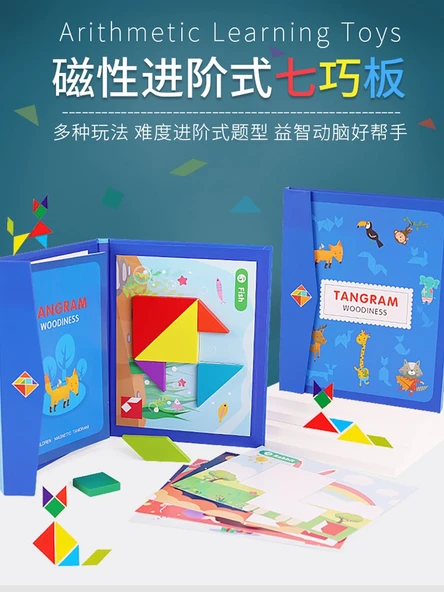 Manyetik Tangram Puzzle Kitabı - Manyetik Olmayan Tangram 1216 - 3